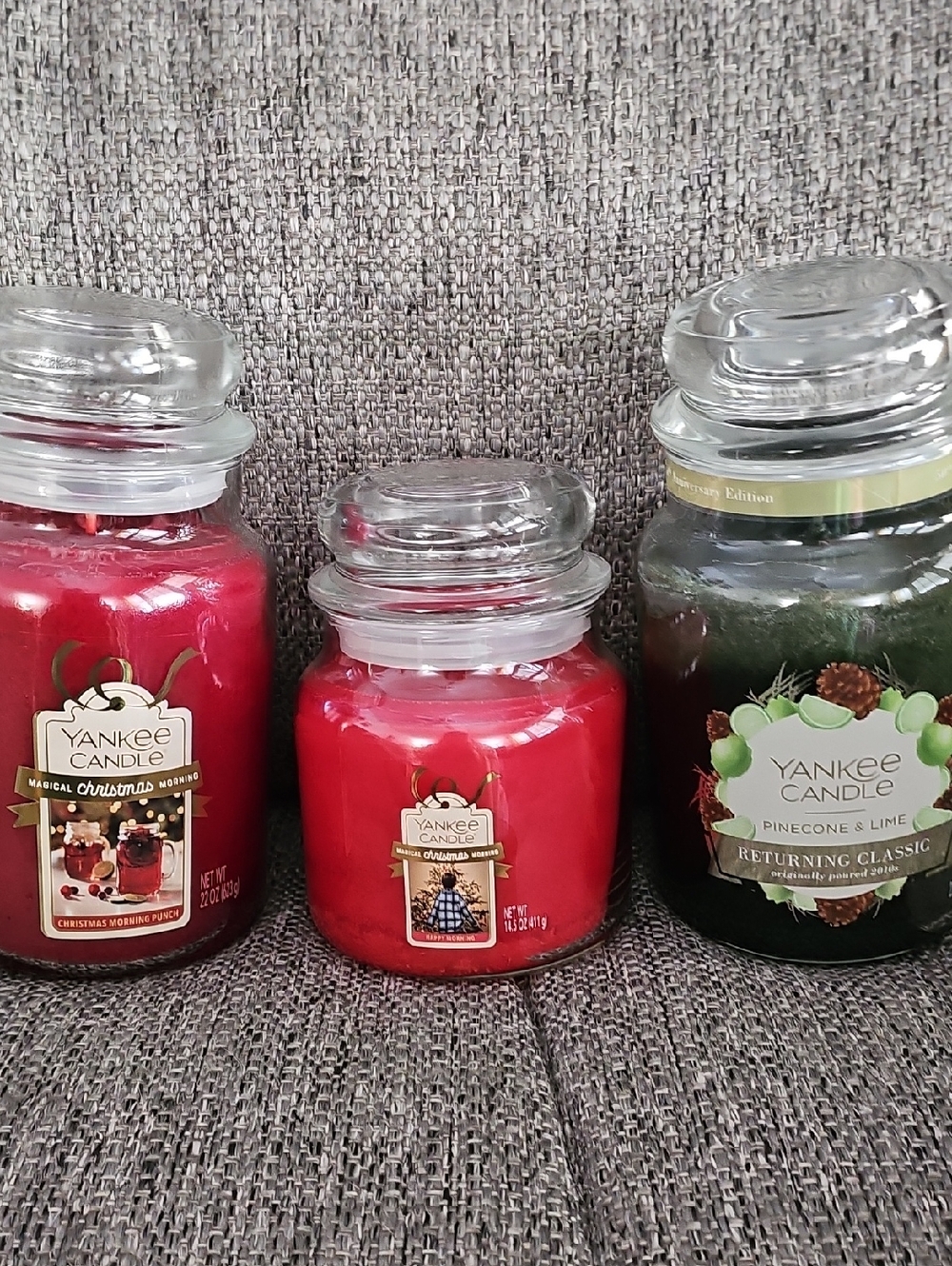 Yankee Candle Red & Green Holiday Jar Trio